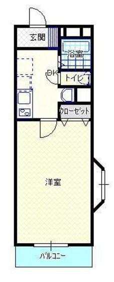 ハートフル・M(1K/2階)の間取り写真