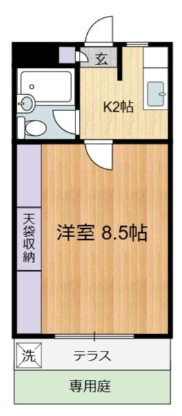 ホワイトヴィラ86(1K/1階)の間取り写真