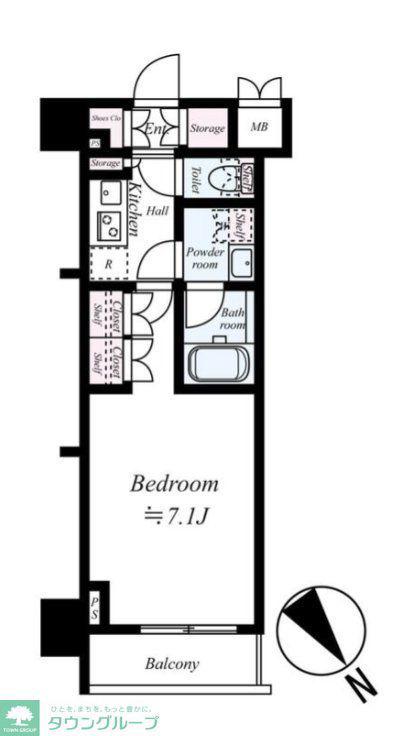 ルーブル練馬高野台参番館(1K/1階)の間取り写真