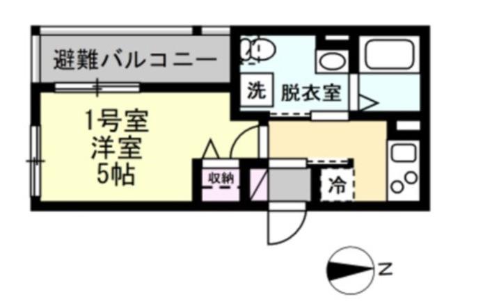 リック鶴見(1K/2階)の間取り写真