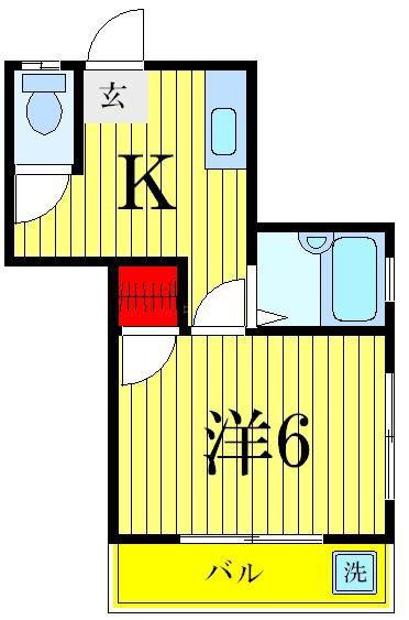 サンブライト福寿(1K/3階)の間取り写真