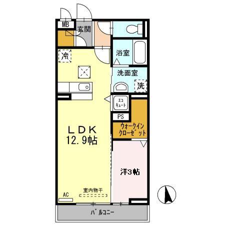 COMODO SATSUKI(1LDK/1階)の間取り写真