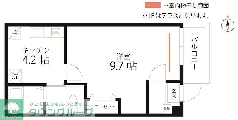 QUIET CRAB HOUSE MIX 羽田(1K/1階)の間取り写真