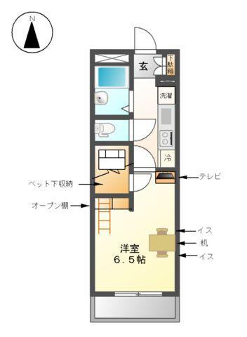OMレジデンス上飯田(1K/4階)の間取り写真