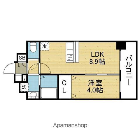 プレリス北巽駅前ラバルス(1LDK/8階)の間取り写真
