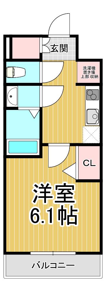 プレリス尼崎レーネヴィア(1K/9階)の間取り写真