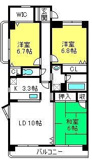 パークサイド末広(3LDK/1階)の間取り写真