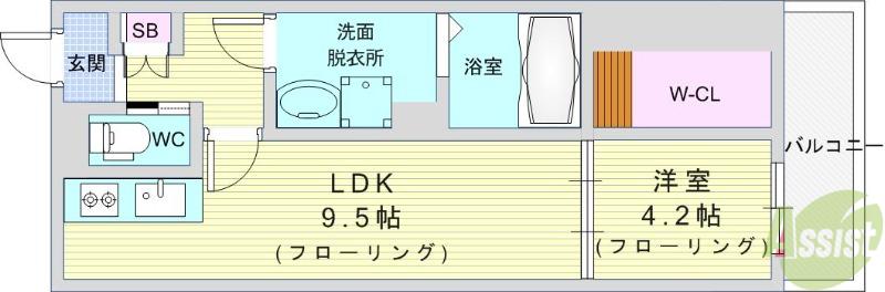 プリヴェ豊中曽根(1LDK/3階)の間取り写真