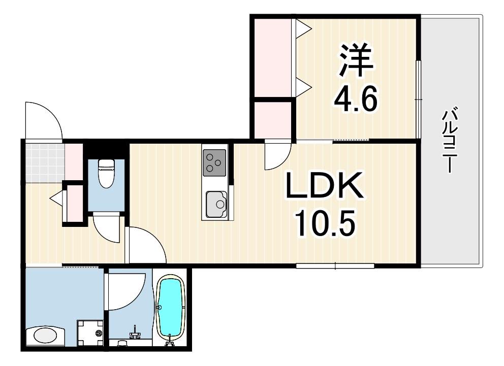 YS COURT 2(1LDK/3階)の間取り写真