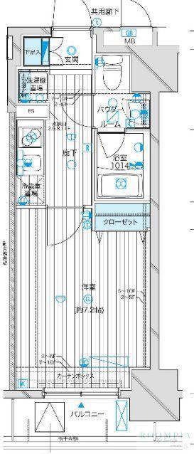 メインステージ西蒲田II(1K/3階)の間取り写真
