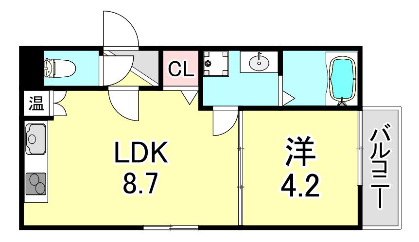 MAXIV CITY神戸鷹取(1LDK/1階)の間取り写真