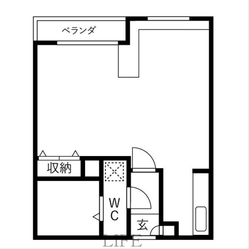 ハウスオブリザ平岸壱番館(1LDK/1階)の間取り写真