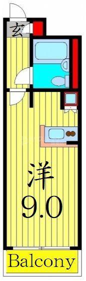 ワコーレエレガンス綾瀬(ワンルーム/3階)の間取り写真