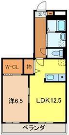 アーバン上小(1LDK/3階)の間取り写真
