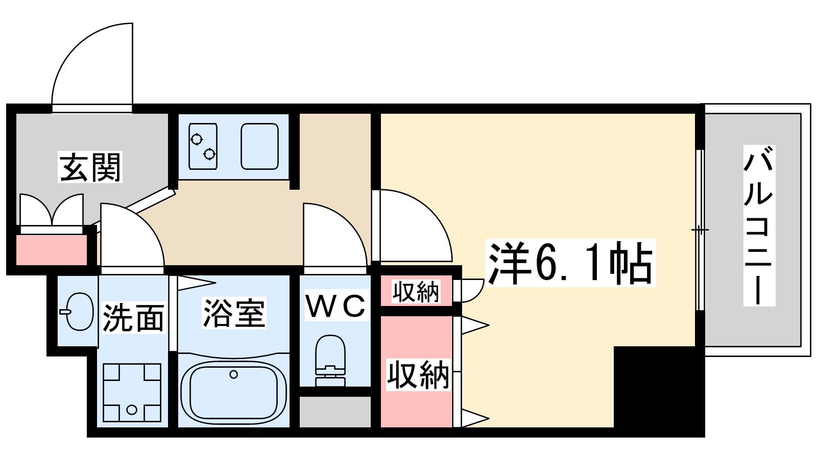 フジマン北梅田(1K/3階)の間取り写真