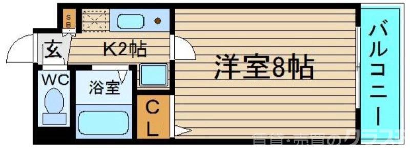 白鷺TKハイツ1号館(1K/3階)の間取り写真