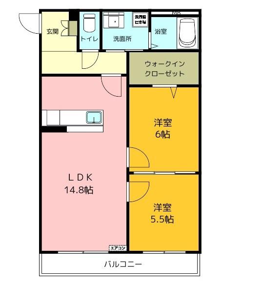 ベーシックマンションIII(2LDK/1階)の間取り写真