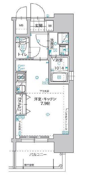 アルファシオリエンソ(1K/6階)の間取り写真