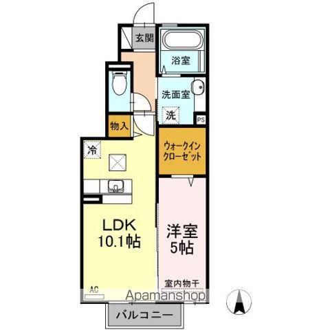 ロゼ トレフル A棟(1LDK/1階)の間取り写真