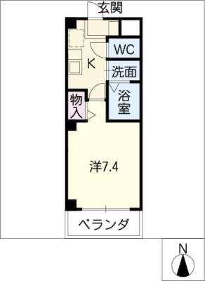 ウェントワース八雲(1K/3階)の間取り写真