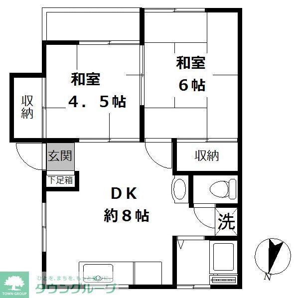 さくらハイツ(2DK/2階)の間取り写真