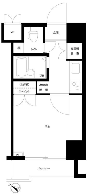 ルーブル白金高輪(1K/3階)の間取り写真