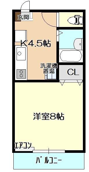 サンハイツムカサ(1K/2階)の間取り写真