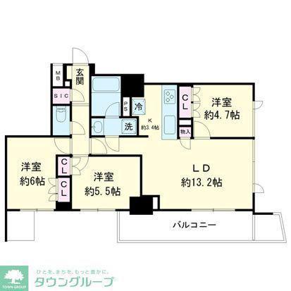 オープンレジデンシア大宮フロント(3LDK/5階)の間取り写真