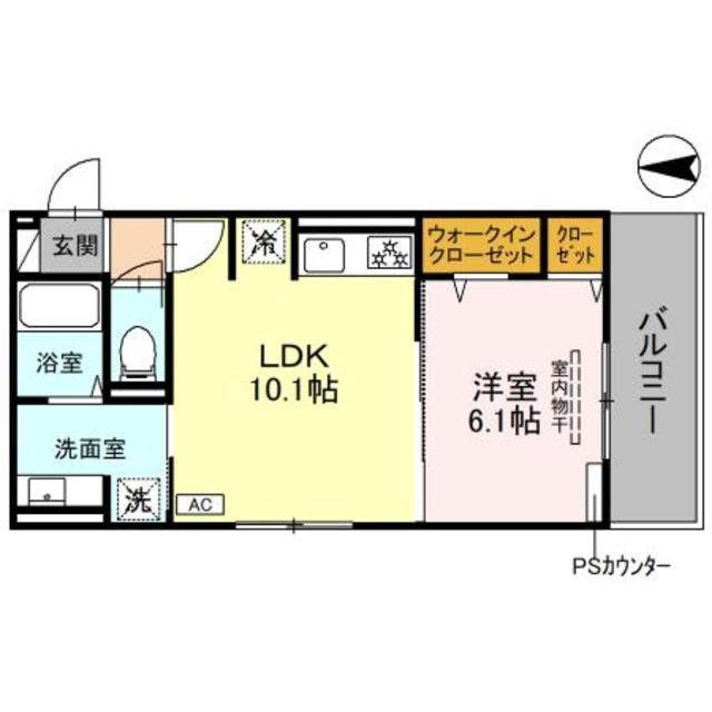ヴィタ西京極(1LDK/2階)の間取り写真