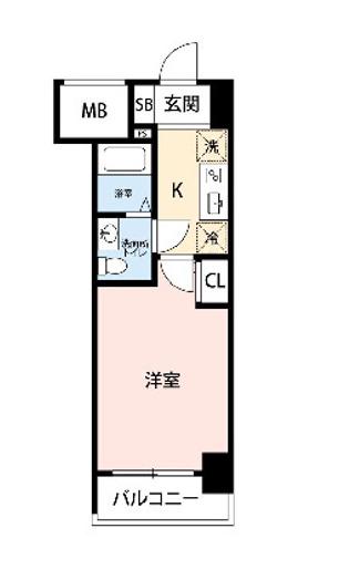 SERENITE本町REFLET(1K/13階)の間取り写真