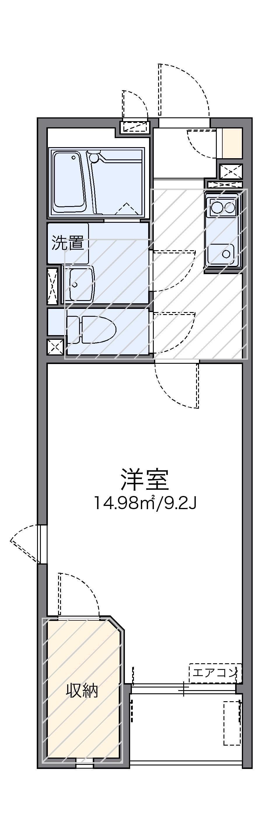 レオネクスト大町B(1K/2階)の間取り写真