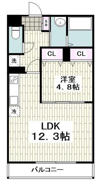 BLANC RIVIERブランリヴィエール(1LDK/2階)の間取り写真