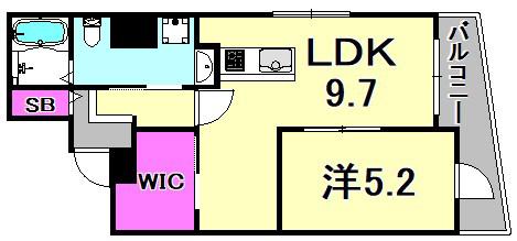MOTORIA(1LDK/3階)の間取り写真