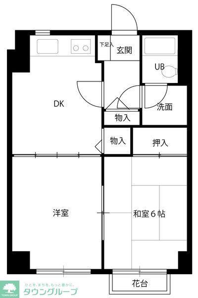 TAS東久留米レジデンス(2DK/1階)の間取り写真