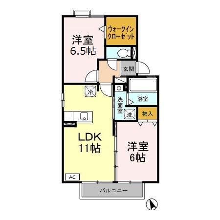 ファミリア富士塚(2LDK/2階)の間取り写真