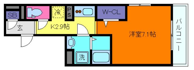 みだ六アパートメント御影(1K/2階)の間取り写真