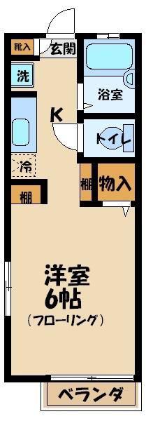 サニーサイドテラス(1K/1階)の間取り写真