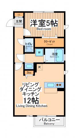 アマービリス(1LDK/1階)の間取り写真
