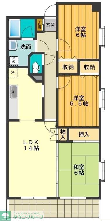 グランガーデン(3LDK/1階)の間取り写真