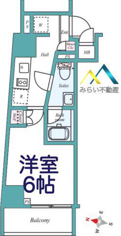 ARCOBALENO YOKOHAMAKOYASU(1K/8階)の間取り写真