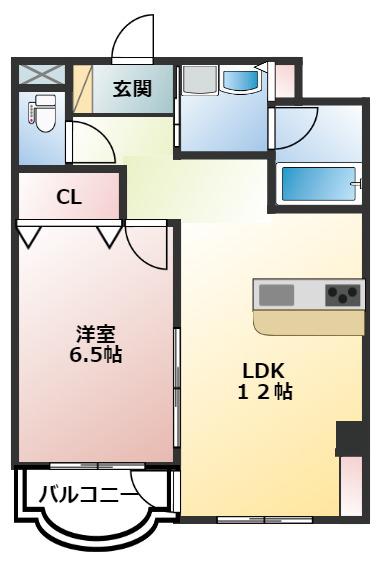 アーバンステージ府中(1LDK/6階)の間取り写真