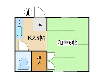 第二槻木荘(1K/1階)の間取り写真