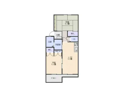 フェルメンテ杉山(2LDK/2階)の間取り写真