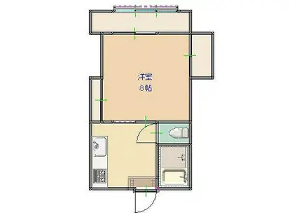 ホルツハイム(1K/2階)の間取り写真