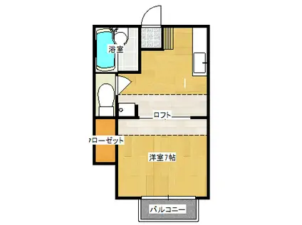 シャルム中村V(1K/1階)の間取り写真