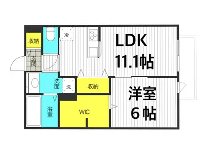 ユニグレイス(1LDK/2階)の間取り写真