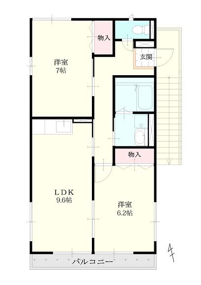グレース三坂地(2LDK/1階)の間取り写真
