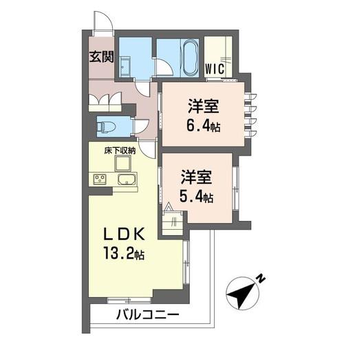 クラーロ(2LDK/3階)の間取り写真