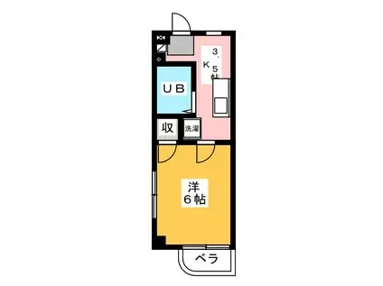 コーポタケダ(1K/3階)の間取り写真