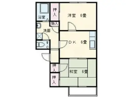 ファミールマンション(2DK/2階)の間取り写真